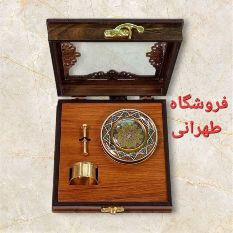 ظرف طرح چوبی کادویی زعفران