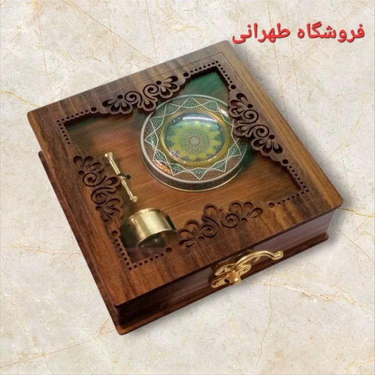 ظرف طرح چوبی کادویی زعفران