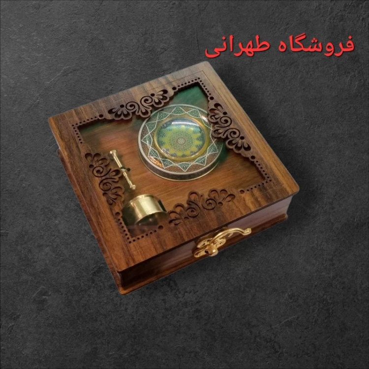 ظرف طرح چوبی کادویی زعفران