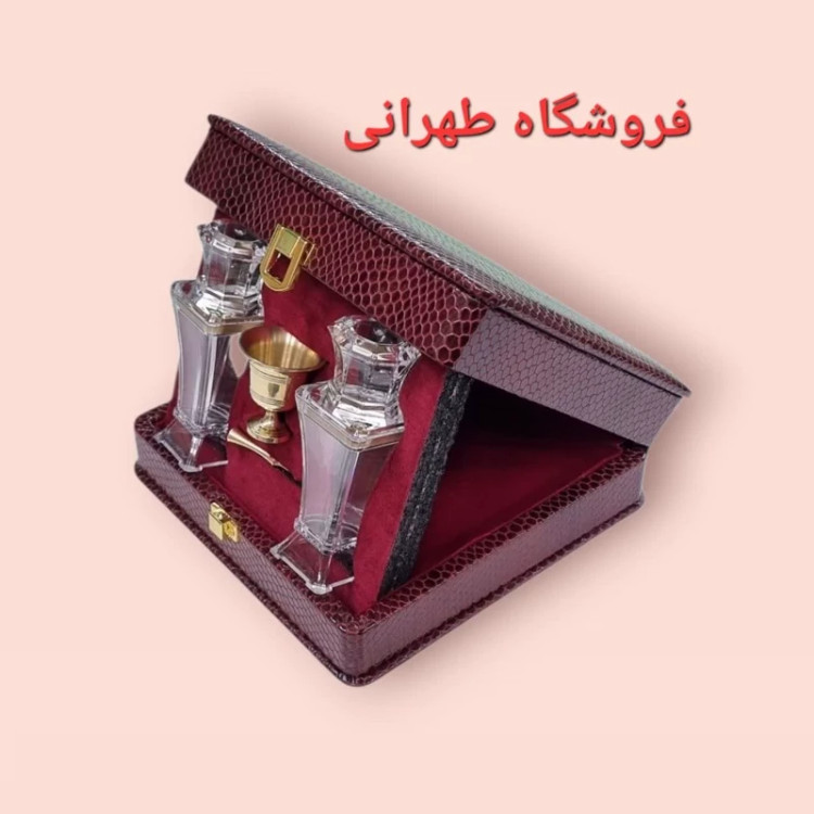 ظرف طرح چرم کادویی زعفران
