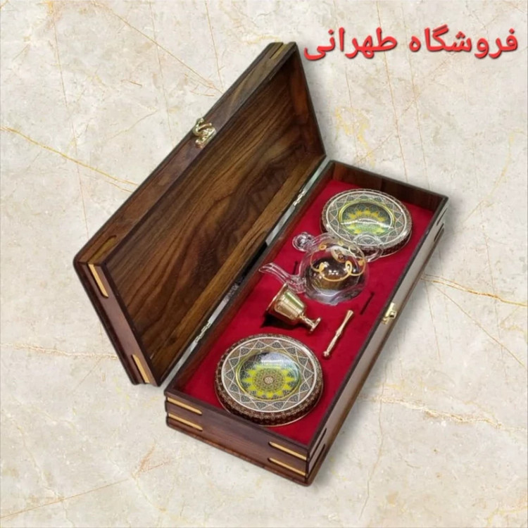ظرف چوبی کادویی زعفران 4 تکه